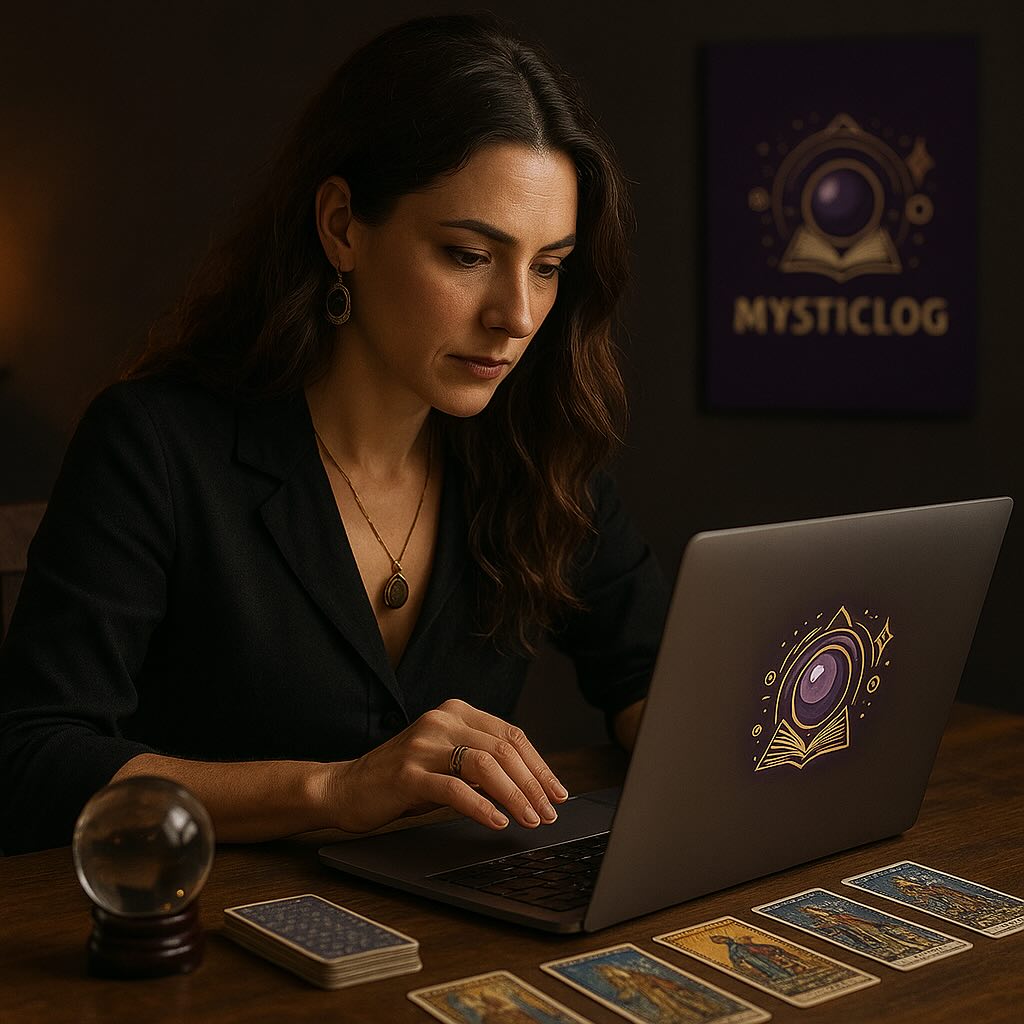 Screenshot of the MysticLog dashboard showing a reading log